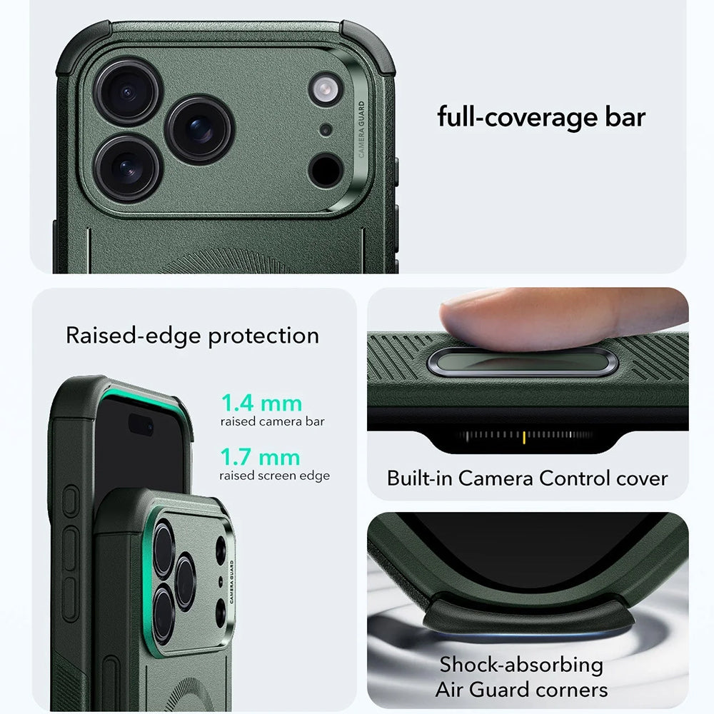 Funda MagSafe para Apple iPhone 17 Pro Max, ESR, Cyber, Verde