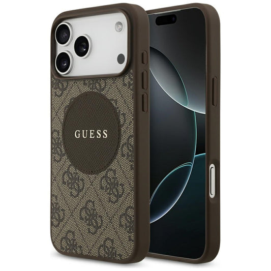 Funda MagSafe para Apple iPhone 17 Pro Max, Guess, 4G Circle Classic Logo, Marrón