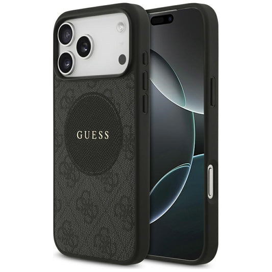 Funda MagSafe para Apple iPhone 17 Pro Max, Guess, 4G Circle Classic Logo, Negra