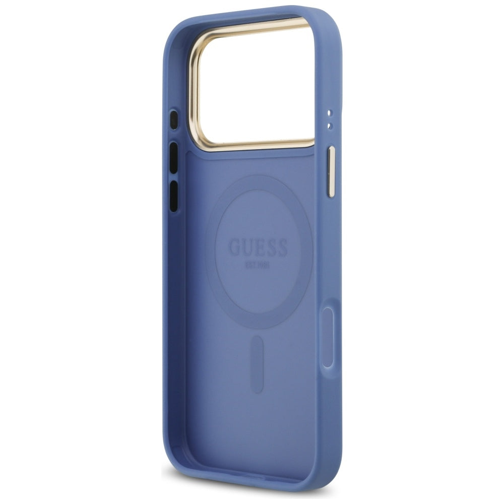 Funda MagSafe para Apple iPhone 17 Pro Max, Guess, 4G Classic, Azul