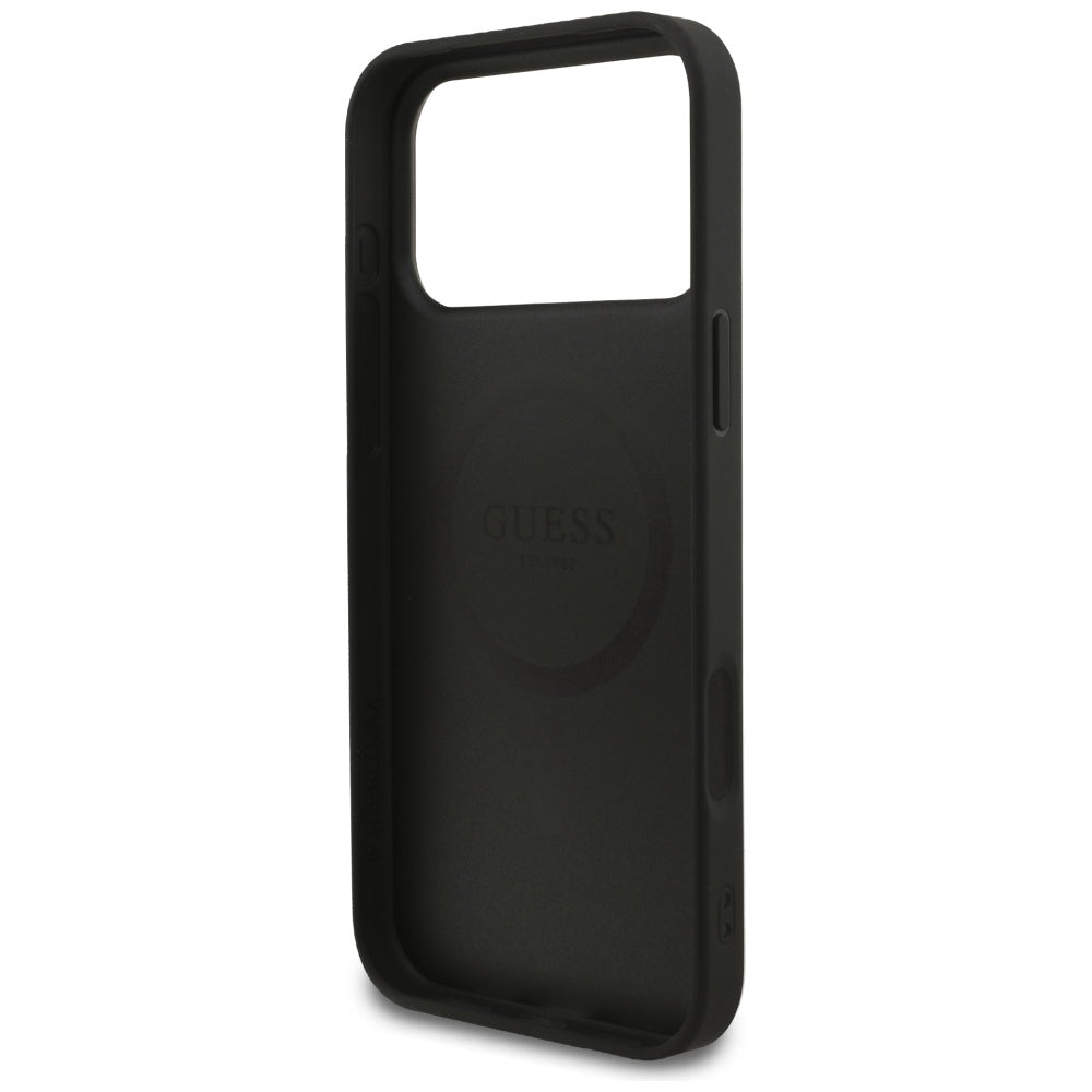 Funda MagSafe para Apple iPhone 17 Pro Max, Guess, 4G Ring Classic Logo, Negra