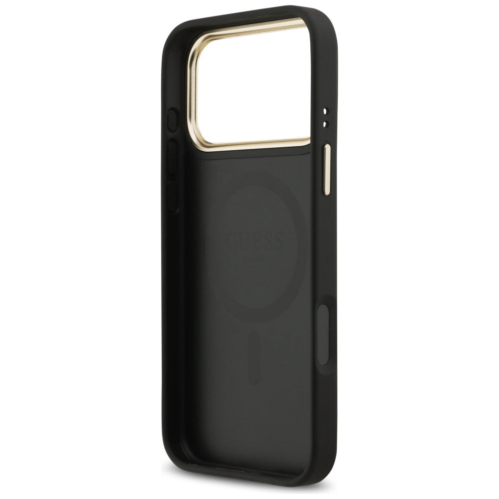 Funda MagSafe para Apple iPhone 17 Pro Max, Guess, 4G Strass Logo, Negra