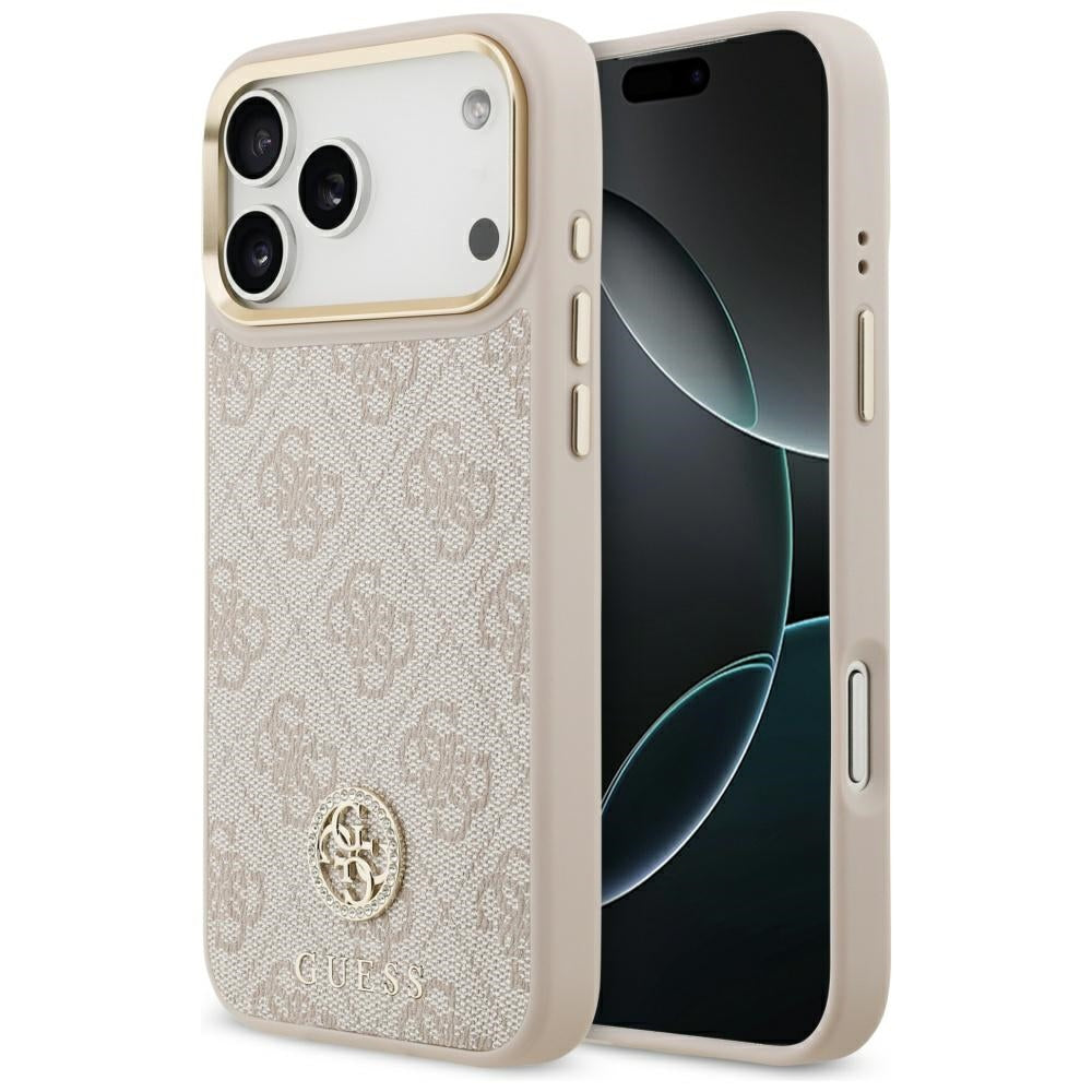 Funda MagSafe para Apple iPhone 17 Pro Max, Guess, 4G Strass Logo, Rosa