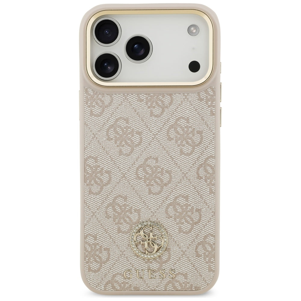 Funda MagSafe para Apple iPhone 17 Pro Max, Guess, 4G Strass Logo, Rosa