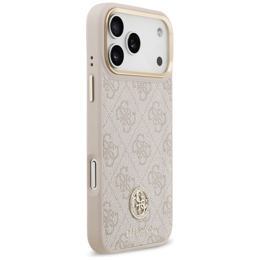 Funda MagSafe para Apple iPhone 17 Pro Max, Guess, 4G Strass Logo, Rosa