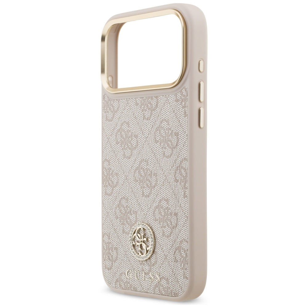 Funda MagSafe para Apple iPhone 17 Pro Max, Guess, 4G Strass Logo, Rosa