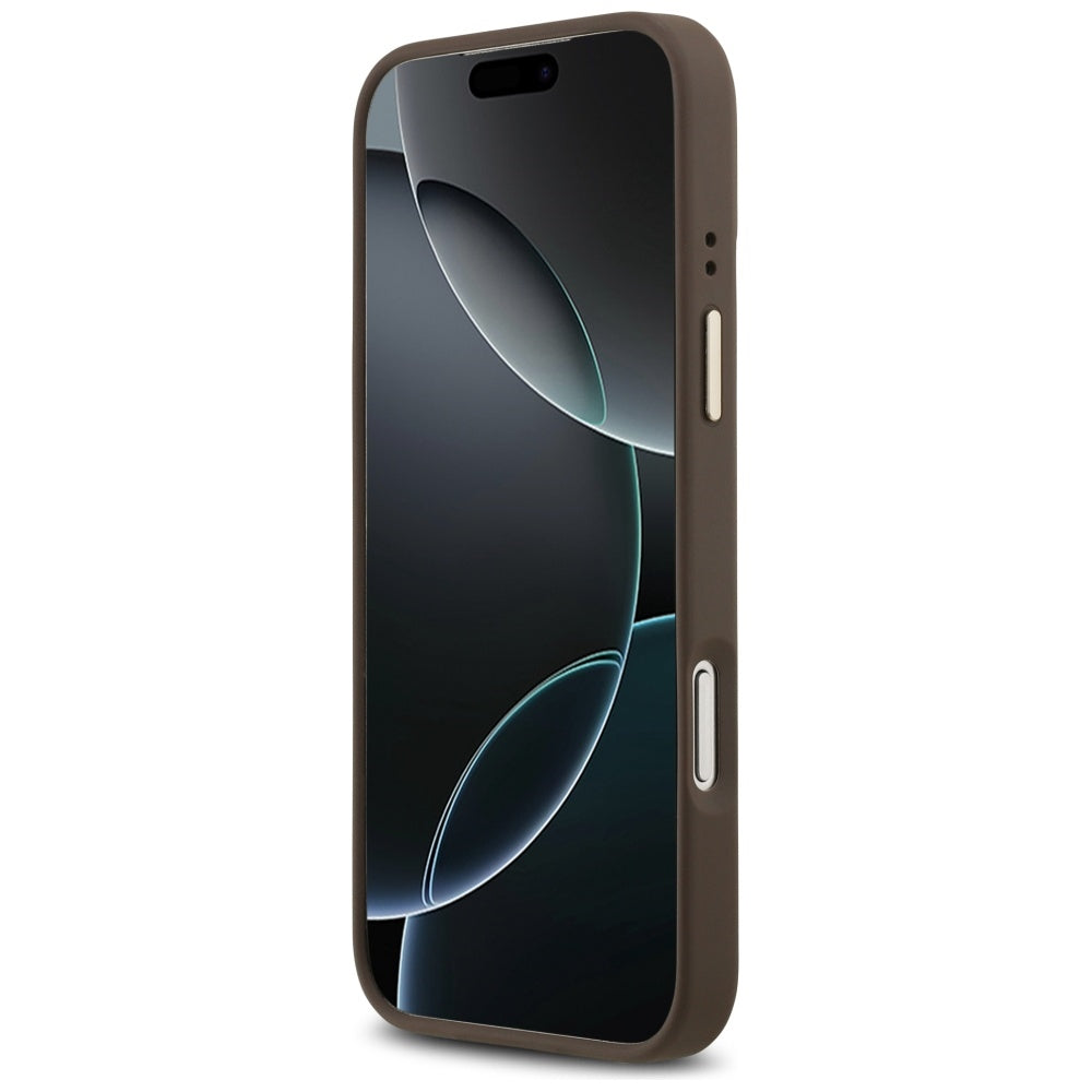 Funda MagSafe para Apple iPhone 17 Pro Max, Guess, 4G Stripe, Marrón