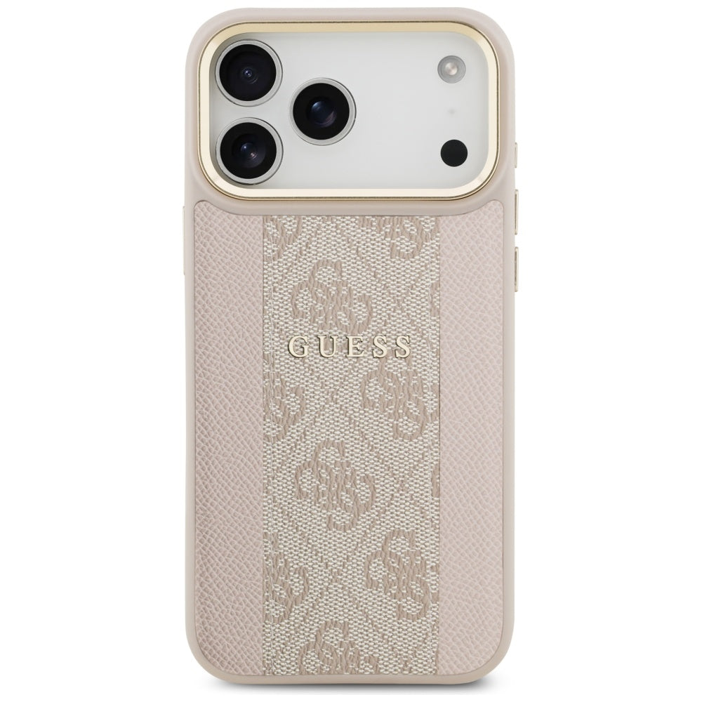 Funda MagSafe para Apple iPhone 17 Pro Max, Guess, 4G Stripe, Rosa