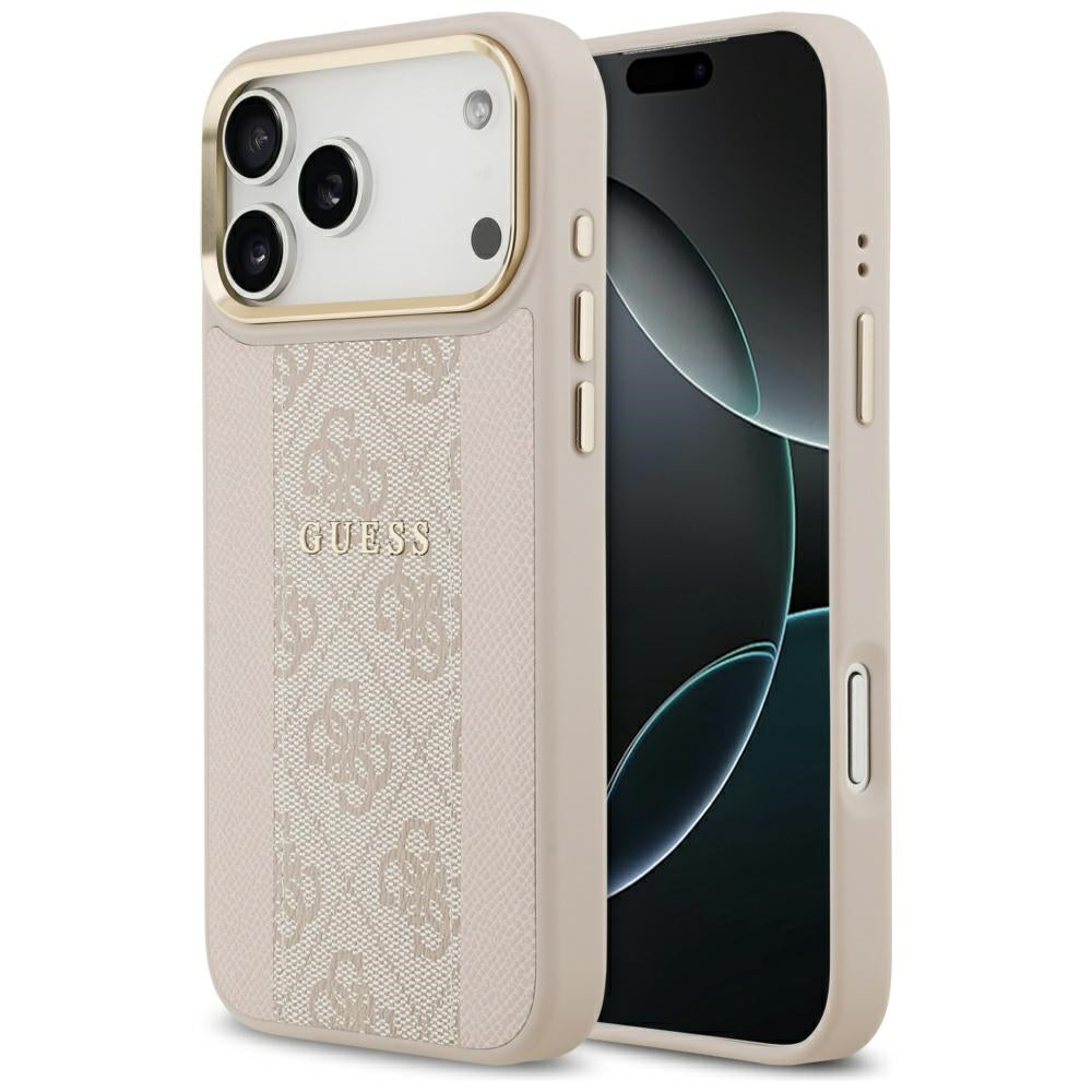 Funda MagSafe para Apple iPhone 17 Pro Max, Guess, 4G Stripe, Rosa