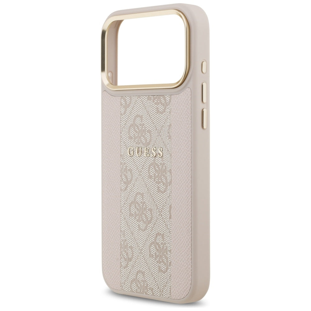 Funda MagSafe para Apple iPhone 17 Pro Max, Guess, 4G Stripe, Rosa
