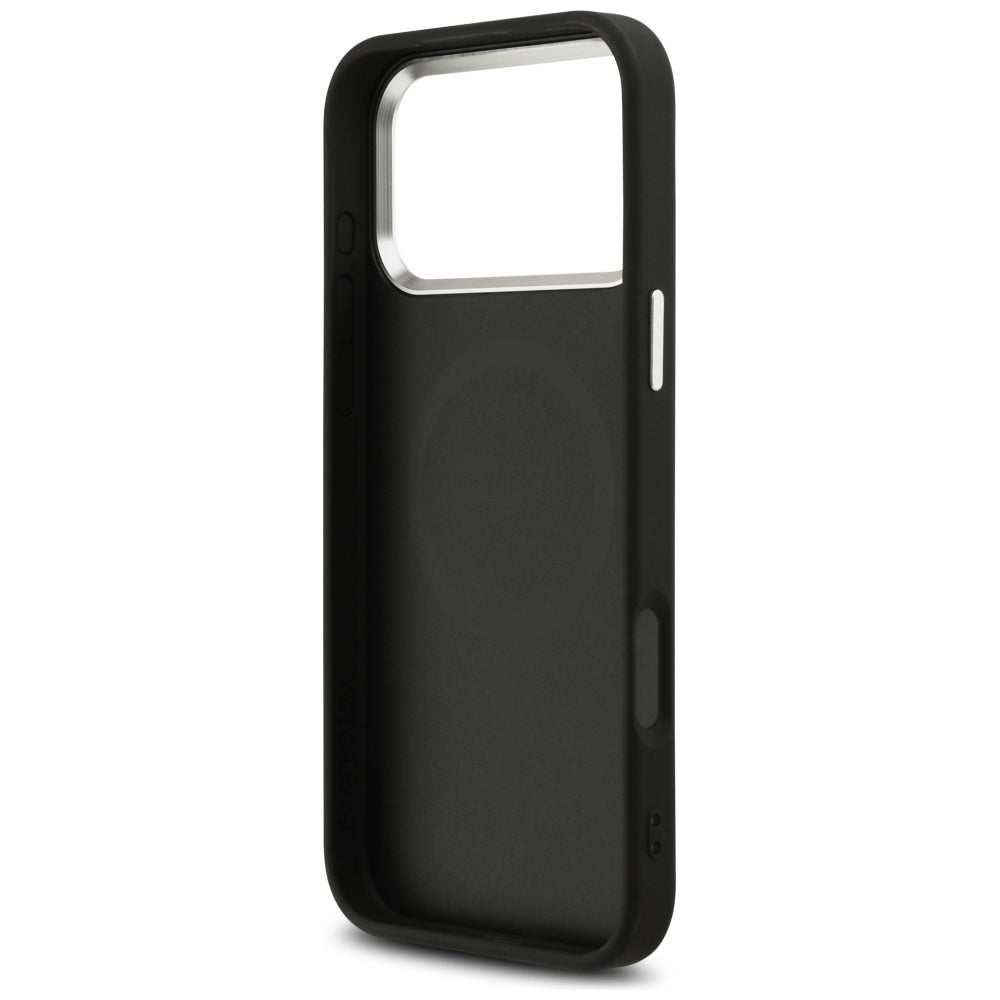Funda MagSafe para Apple iPhone 17 Pro Max, Guess, Glitter Triangle Logo, Negra