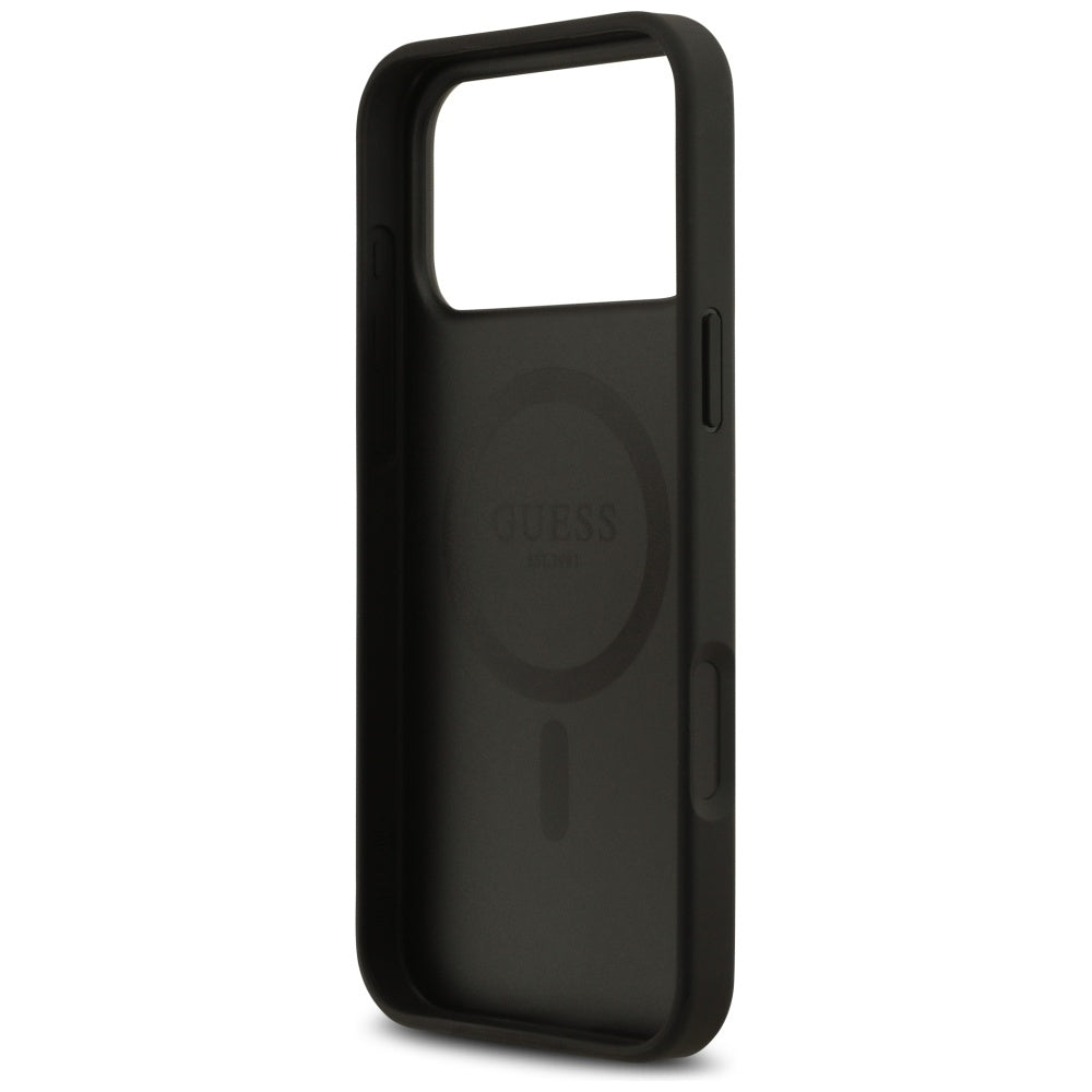 MagSafe Case for Apple iPhone 17 Pro Max, Guess, Grained Flowers, Black