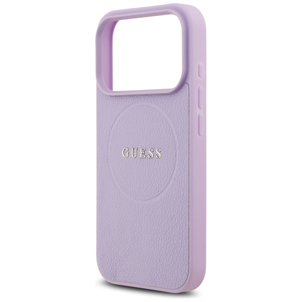 Funda MagSafe para Apple iPhone 17 Pro Max, Guess, Grained Gold Ring, Morado
