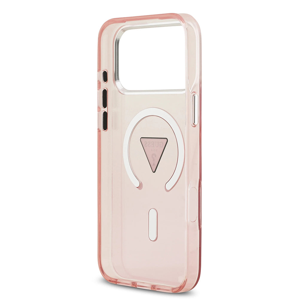 Funda MagSafe para Apple iPhone 17 Pro Max, Guess, IML Gradient Triangle Logo, Rosa