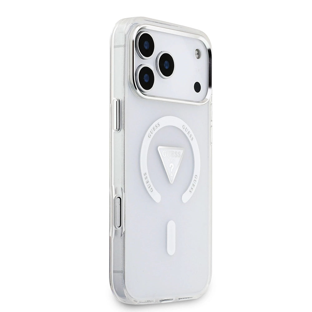 Funda MagSafe para Apple iPhone 17 Pro Max, Guess, IML Gradient Triangle Logo, Transparente