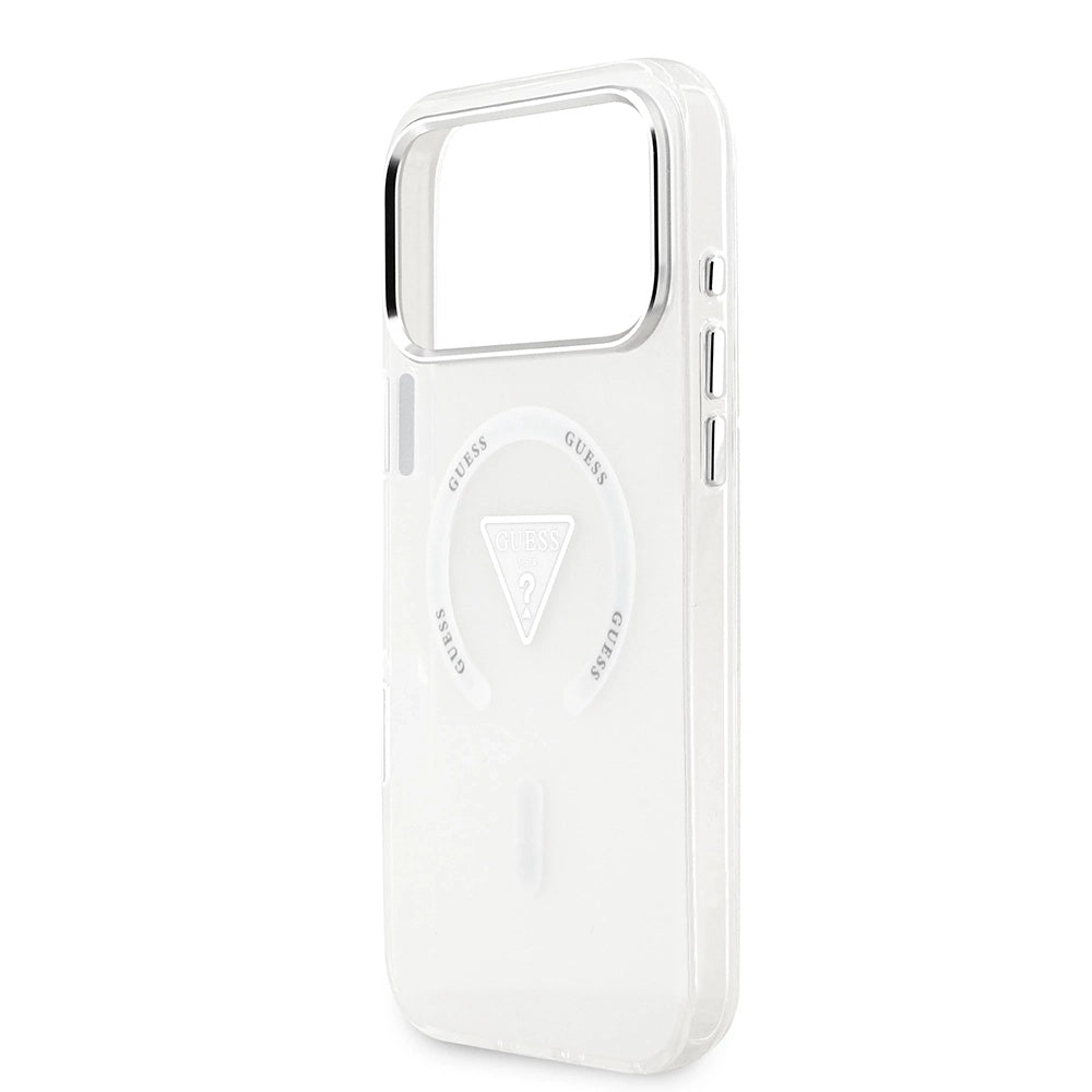 Funda MagSafe para Apple iPhone 17 Pro Max, Guess, IML Gradient Triangle Logo, Transparente