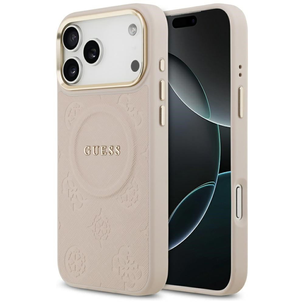 Funda MagSafe para Apple iPhone 17 Pro Max, Guess, Peony Hot Stamp, Rosa