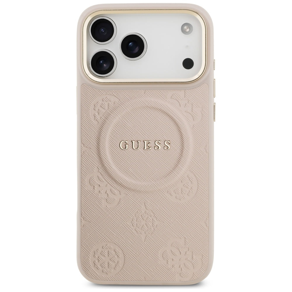 Funda MagSafe para Apple iPhone 17 Pro Max, Guess, Peony Hot Stamp, Rosa