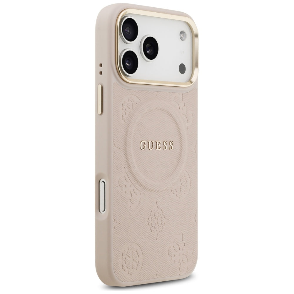 Funda MagSafe para Apple iPhone 17 Pro Max, Guess, Peony Hot Stamp, Rosa