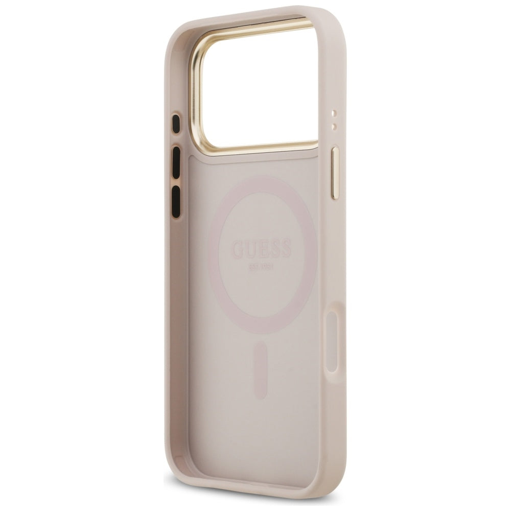 Funda MagSafe para Apple iPhone 17 Pro Max, Guess, Peony Hot Stamp, Rosa
