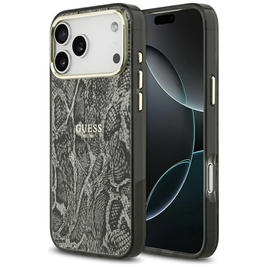 Funda MagSafe para Apple iPhone 17 Pro Max, Guess, Python Pattern, Negra