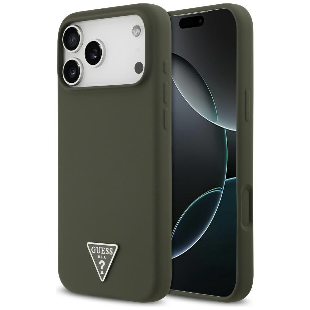Funda MagSafe para Apple iPhone 17 Pro Max, Guess, Logo Triangular, Kaki