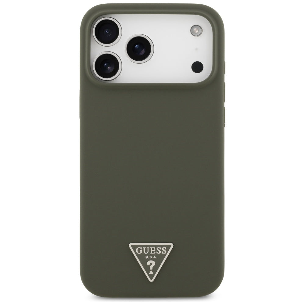 Funda MagSafe para Apple iPhone 17 Pro Max, Guess, Logo Triangular, Kaki