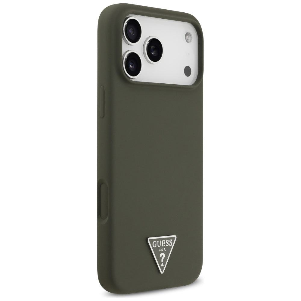 Funda MagSafe para Apple iPhone 17 Pro Max, Guess, Logo Triangular, Kaki