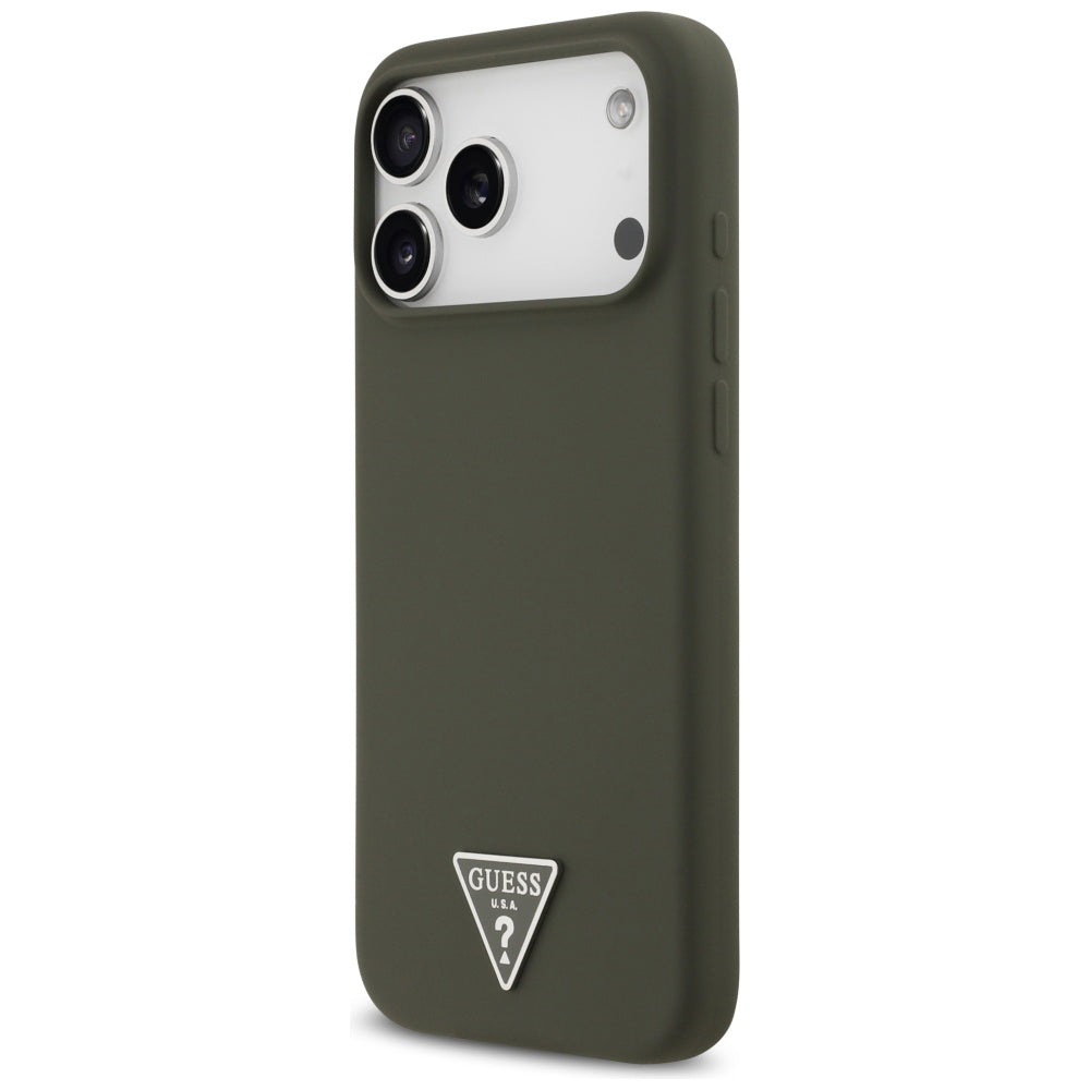 Funda MagSafe para Apple iPhone 17 Pro Max, Guess, Logo Triangular, Kaki