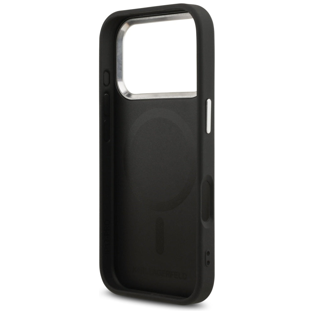 Funda MagSafe para Apple iPhone 17 Pro Max, Karl Lagerfeld, Choupette Pin, Negra