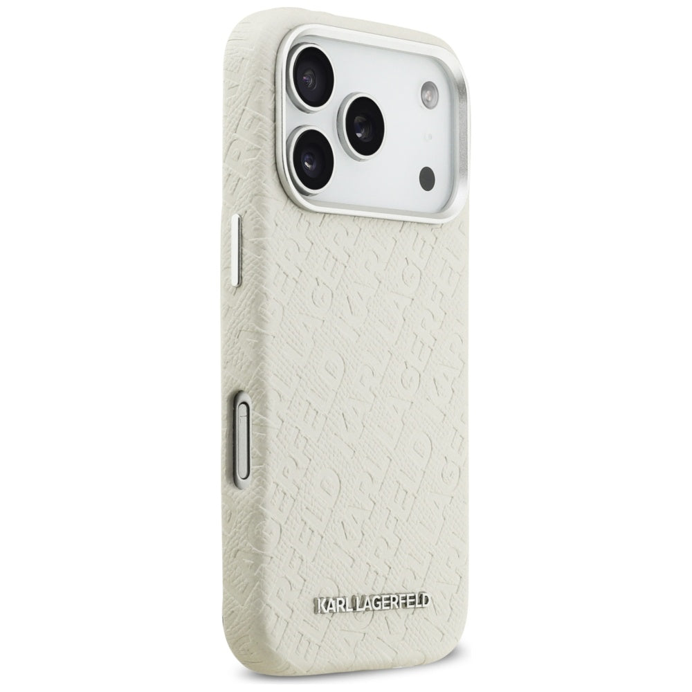Funda MagSafe para Apple iPhone 17 Pro Max, Karl Lagerfeld, FW Stamped Karl, Beige