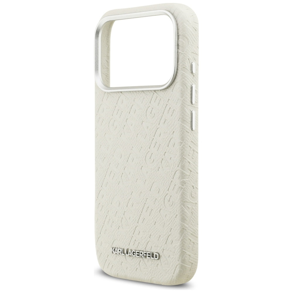 Funda MagSafe para Apple iPhone 17 Pro Max, Karl Lagerfeld, FW Stamped Karl, Beige