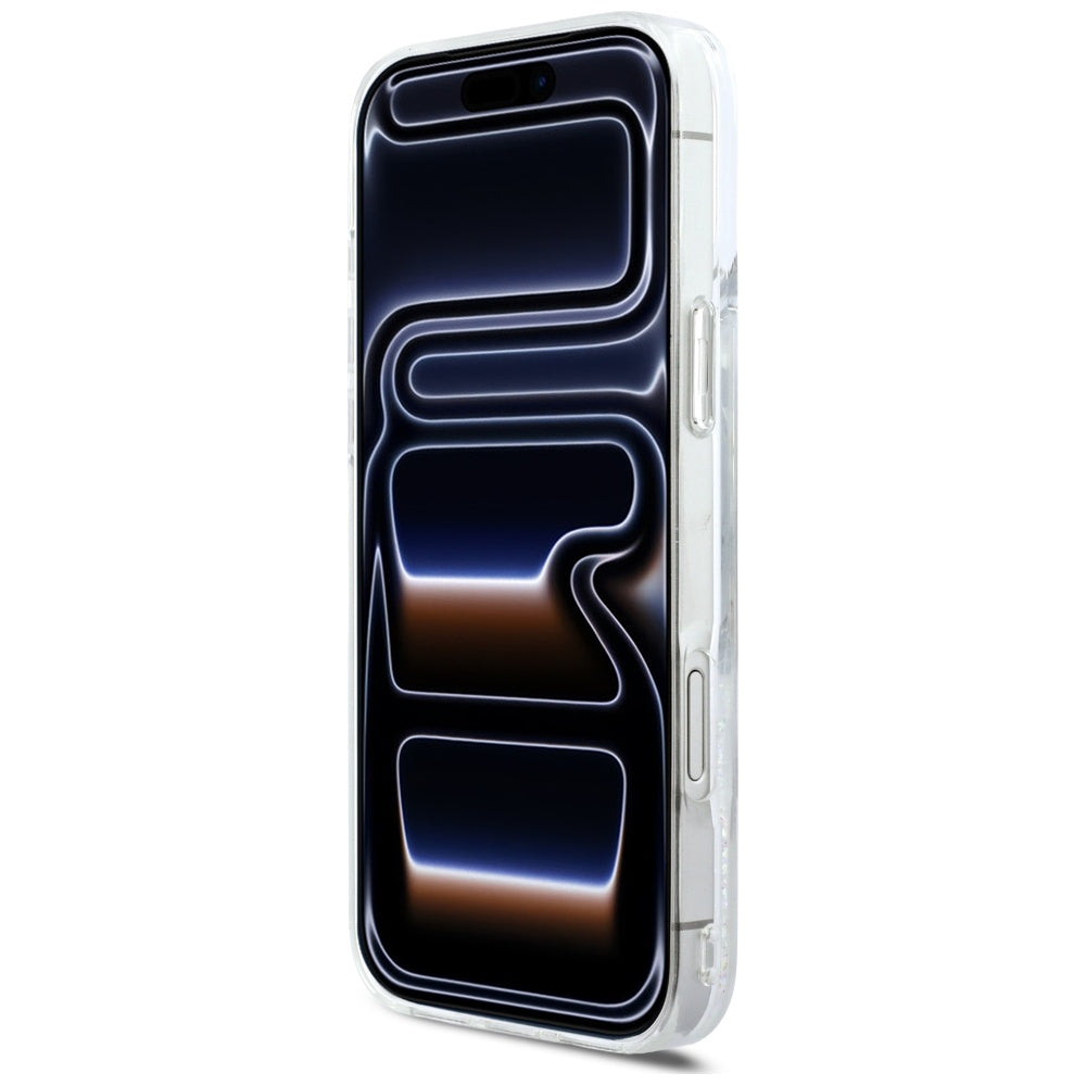 Funda MagSafe para Apple iPhone 17 Pro Max, Karl Lagerfeld, Glitter Karl Script Logo, Transparente