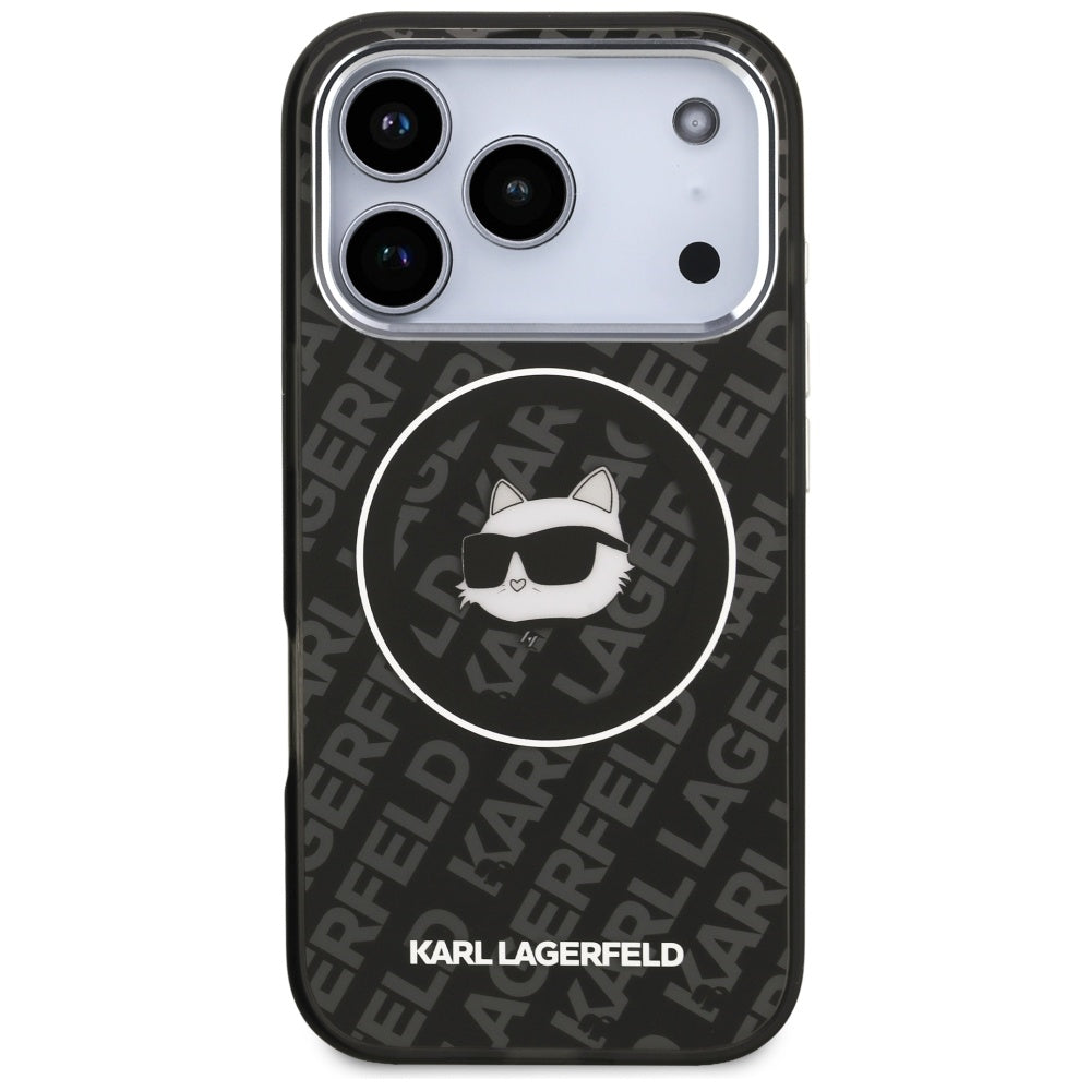 Funda MagSafe para Apple iPhone 17 Pro Max, Karl Lagerfeld, IML Choupette's Head, Negra