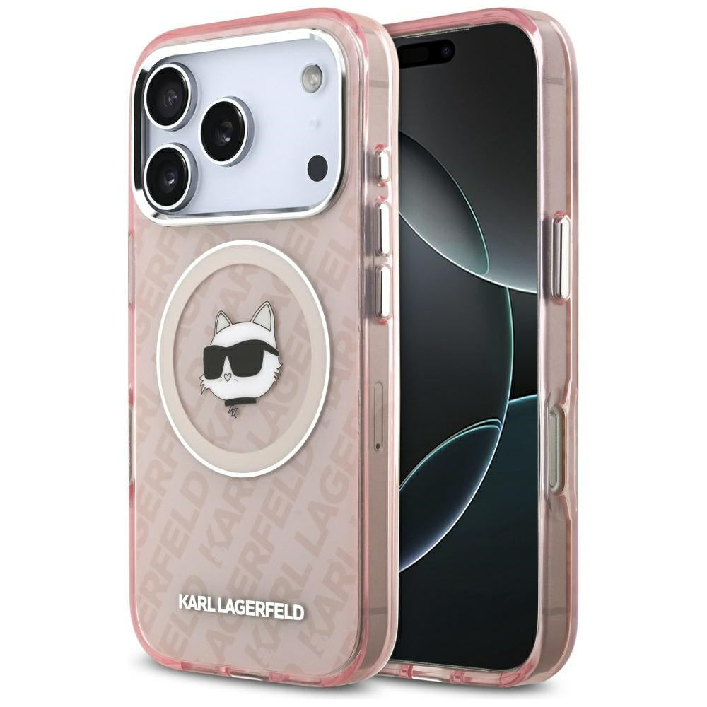 Funda MagSafe para Apple iPhone 17 Pro Max, Karl Lagerfeld, IML Choupette's Head, Rosa.