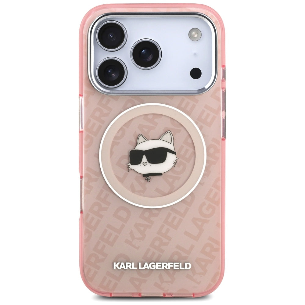 Funda MagSafe para Apple iPhone 17 Pro Max, Karl Lagerfeld, IML Choupette's Head, Rosa.
