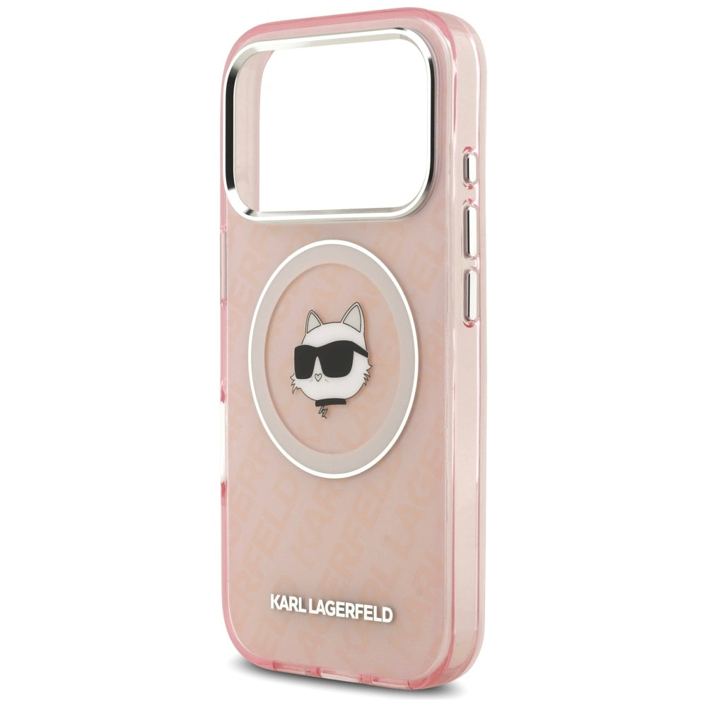Funda MagSafe para Apple iPhone 17 Pro Max, Karl Lagerfeld, IML Choupette's Head, Rosa.