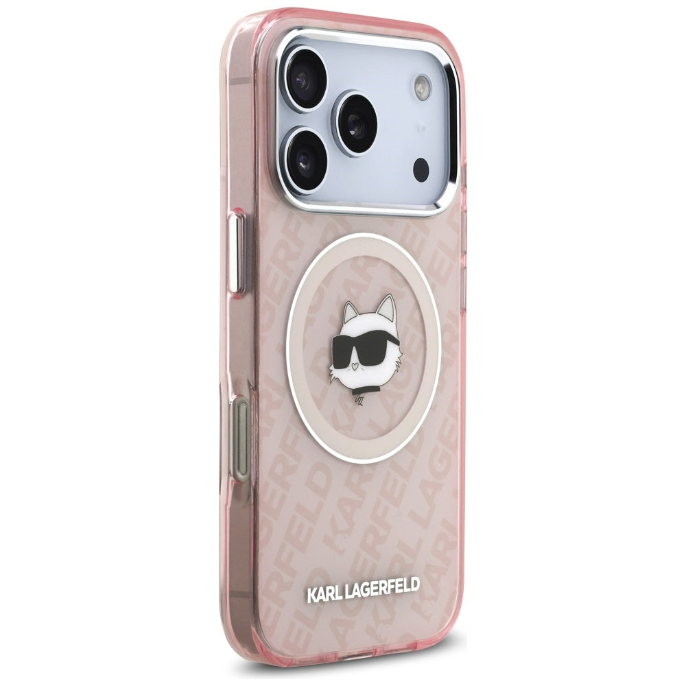Funda MagSafe para Apple iPhone 17 Pro Max, Karl Lagerfeld, IML Choupette's Head, Rosa.