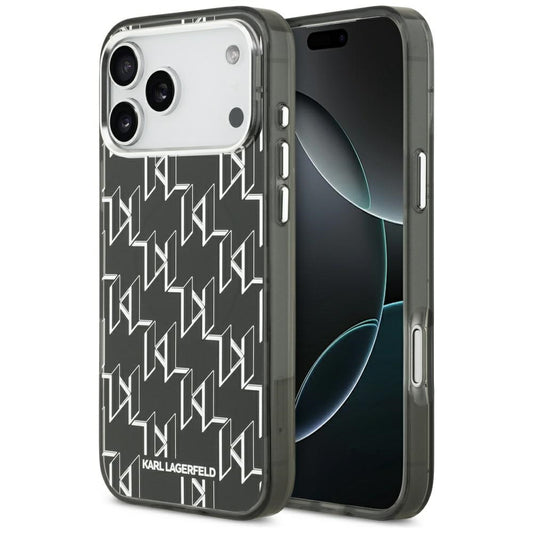 Funda MagSafe para Apple iPhone 17 Pro Max, Karl Lagerfeld, IML KL Monogram, Negra