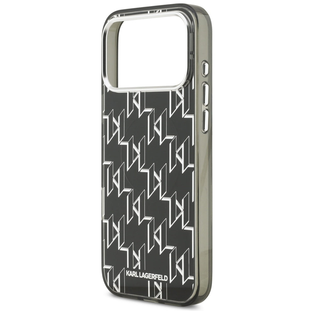 Funda MagSafe para Apple iPhone 17 Pro Max, Karl Lagerfeld, IML KL Monogram, Negra