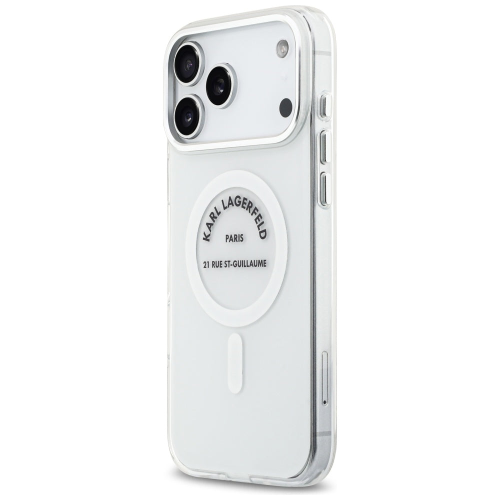 MagSafe Case for Apple iPhone 17 Pro Max, Karl Lagerfeld, IML Logo RSG, Transparent