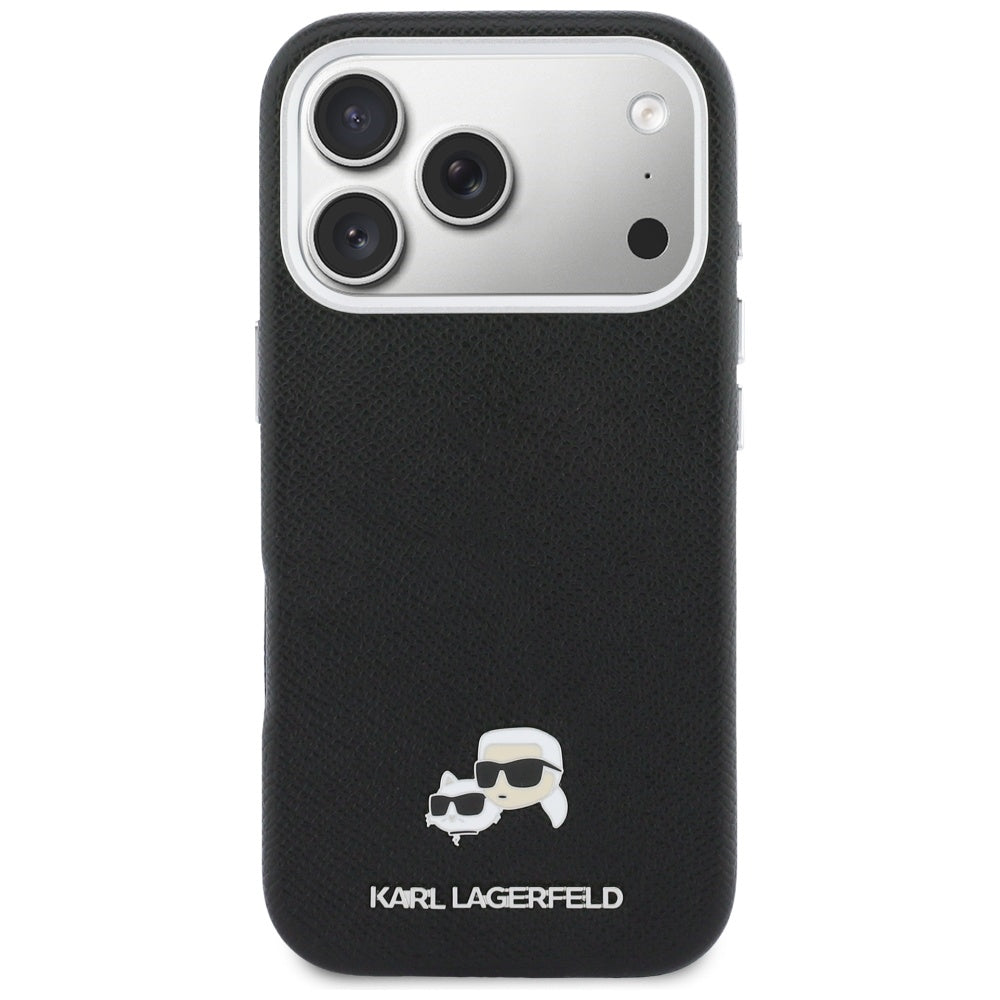 Funda MagSafe para Apple iPhone 17 Pro Max, Karl Lagerfeld, Karl & Choupette Head's Pin, Negra