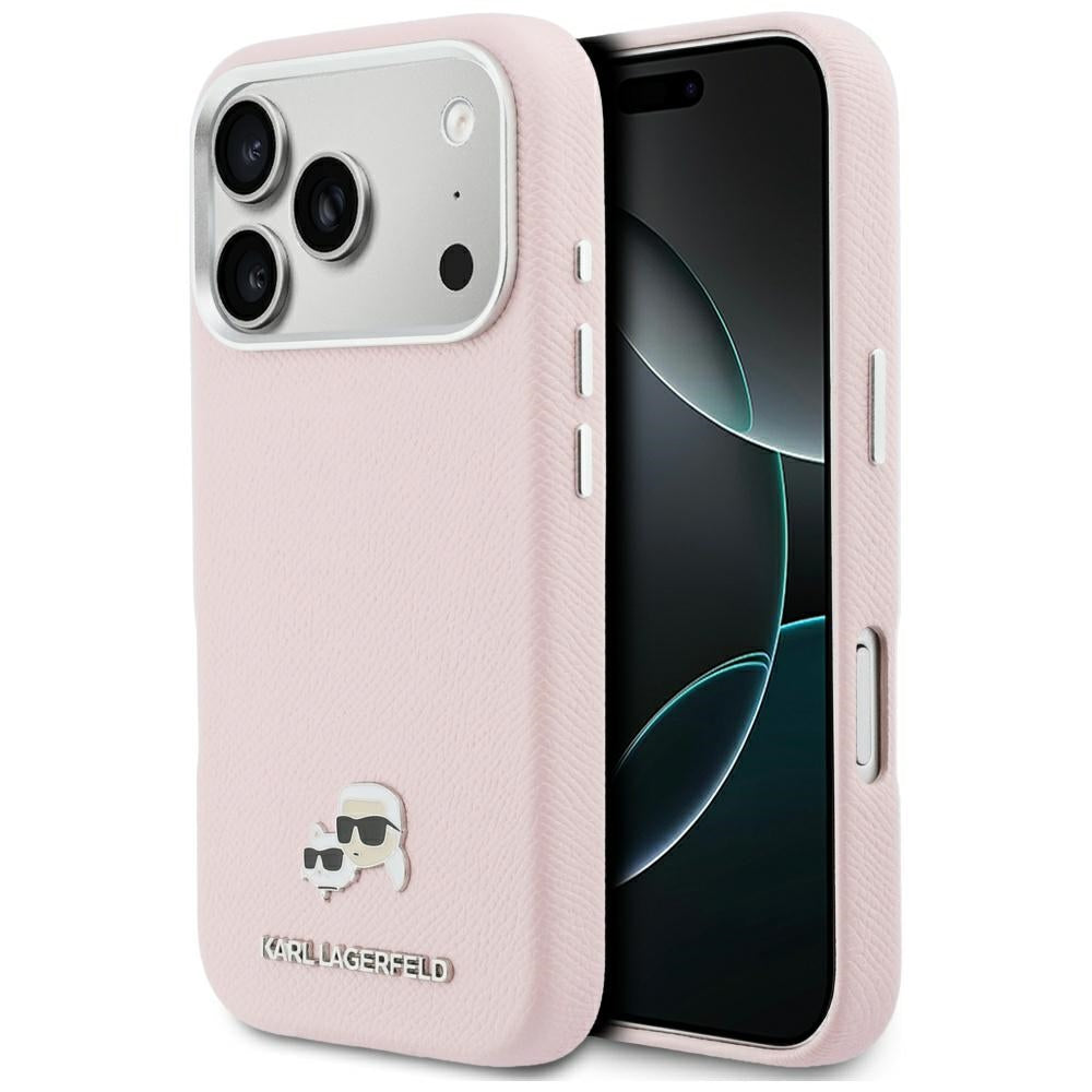 Funda MagSafe para Apple iPhone 17 Pro Max, Karl Lagerfeld, Karl & Choupette Head's Pin, Rosa
