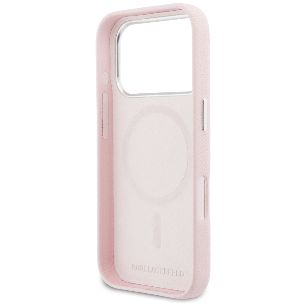Funda MagSafe para Apple iPhone 17 Pro Max, Karl Lagerfeld, Karl & Choupette Head's Pin, Rosa