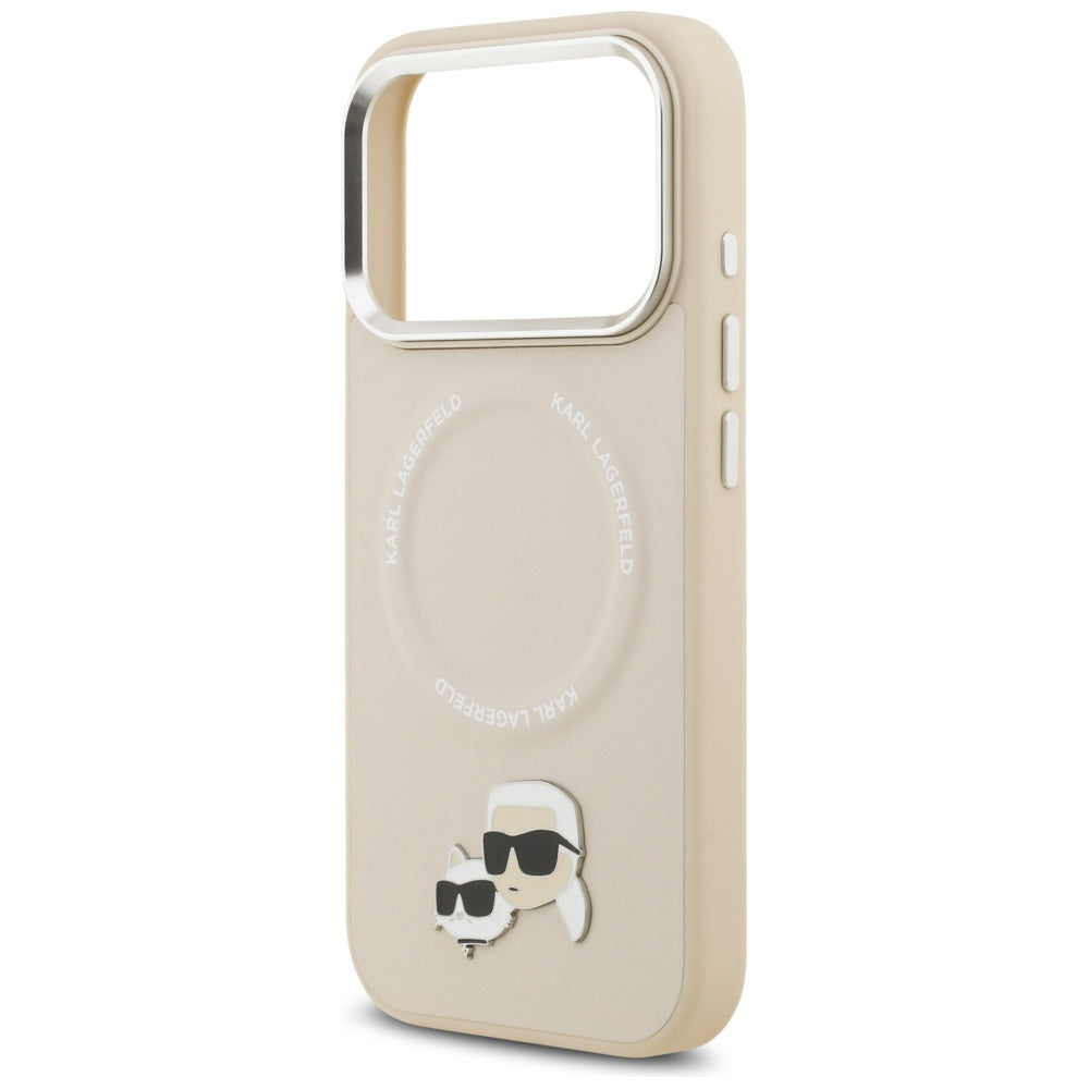 Funda MagSafe para Apple iPhone 17 Pro Max, Karl Lagerfeld, Karl & Choupette Pins, Beige