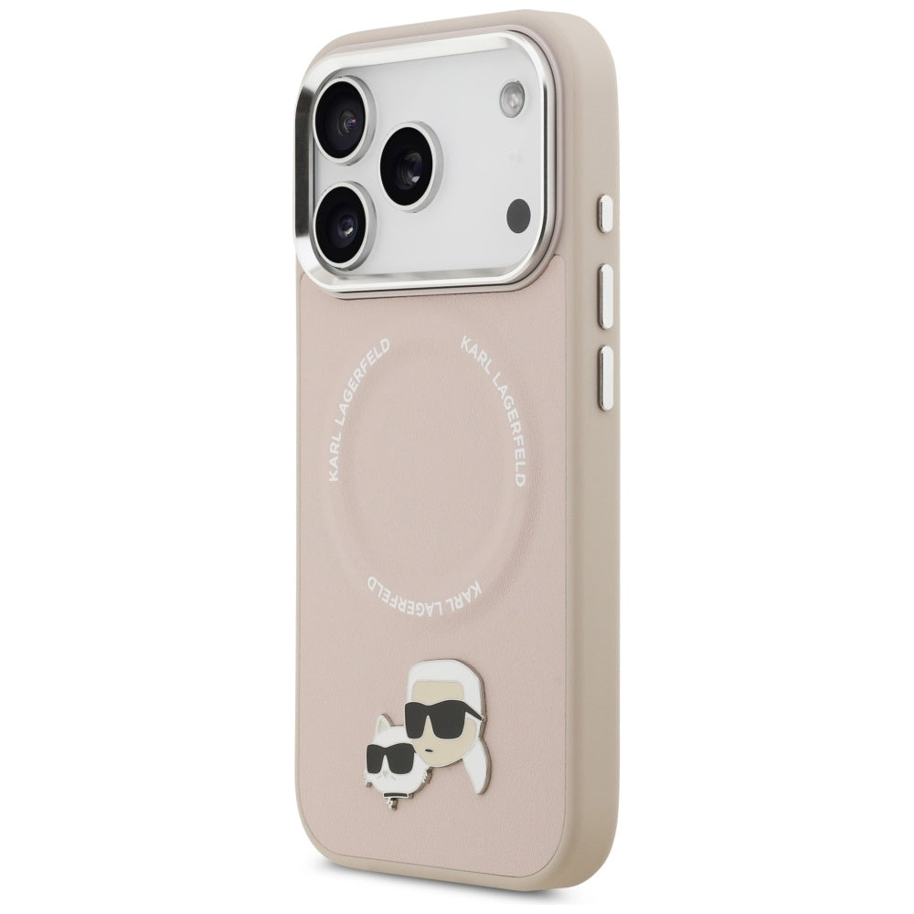 Funda MagSafe para Apple iPhone 17 Pro Max, Karl Lagerfeld, Karl & Choupette Pins, Rosa
