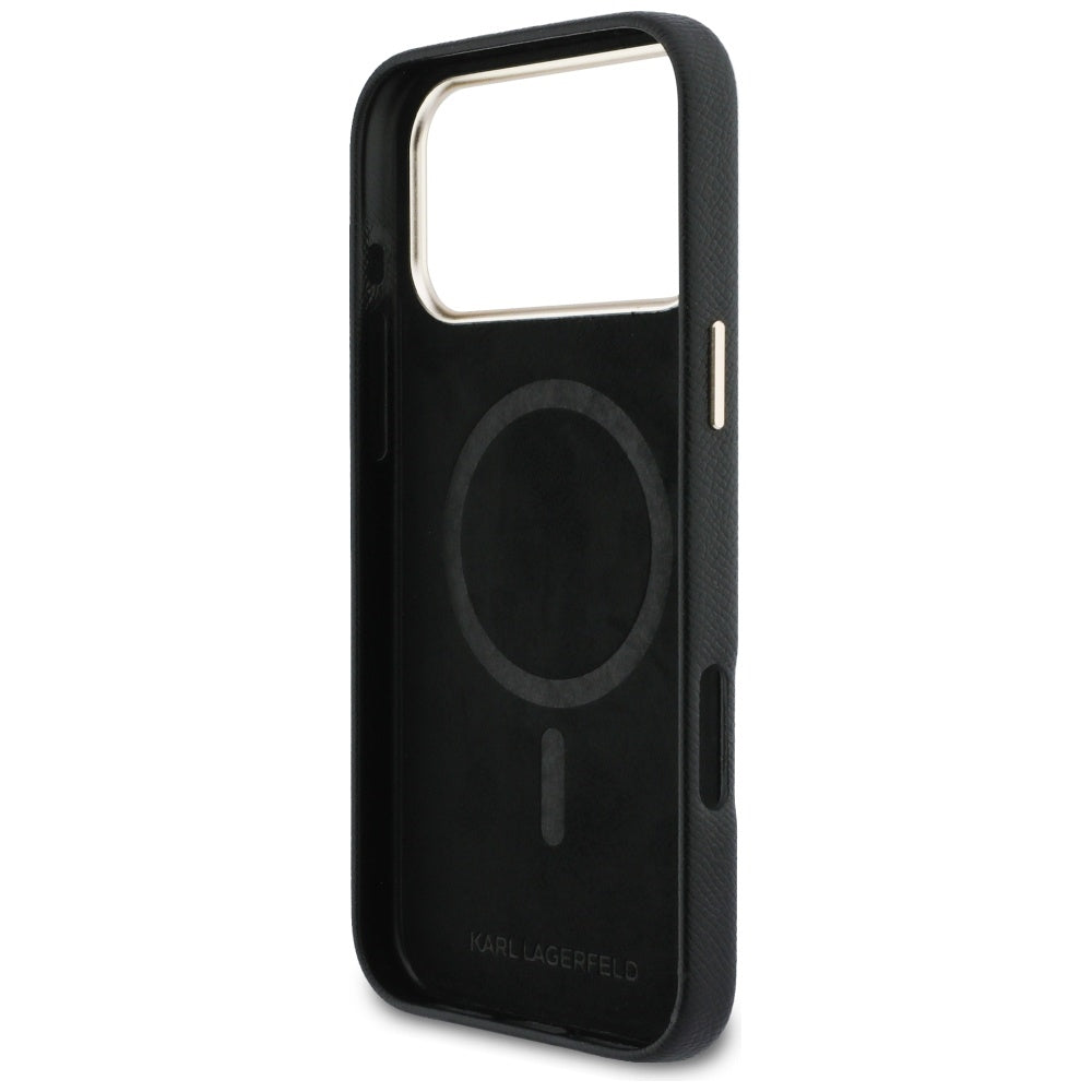 Funda MagSafe para Apple iPhone 17 Pro Max, Karl Lagerfeld, Karl Head Logo, Negra