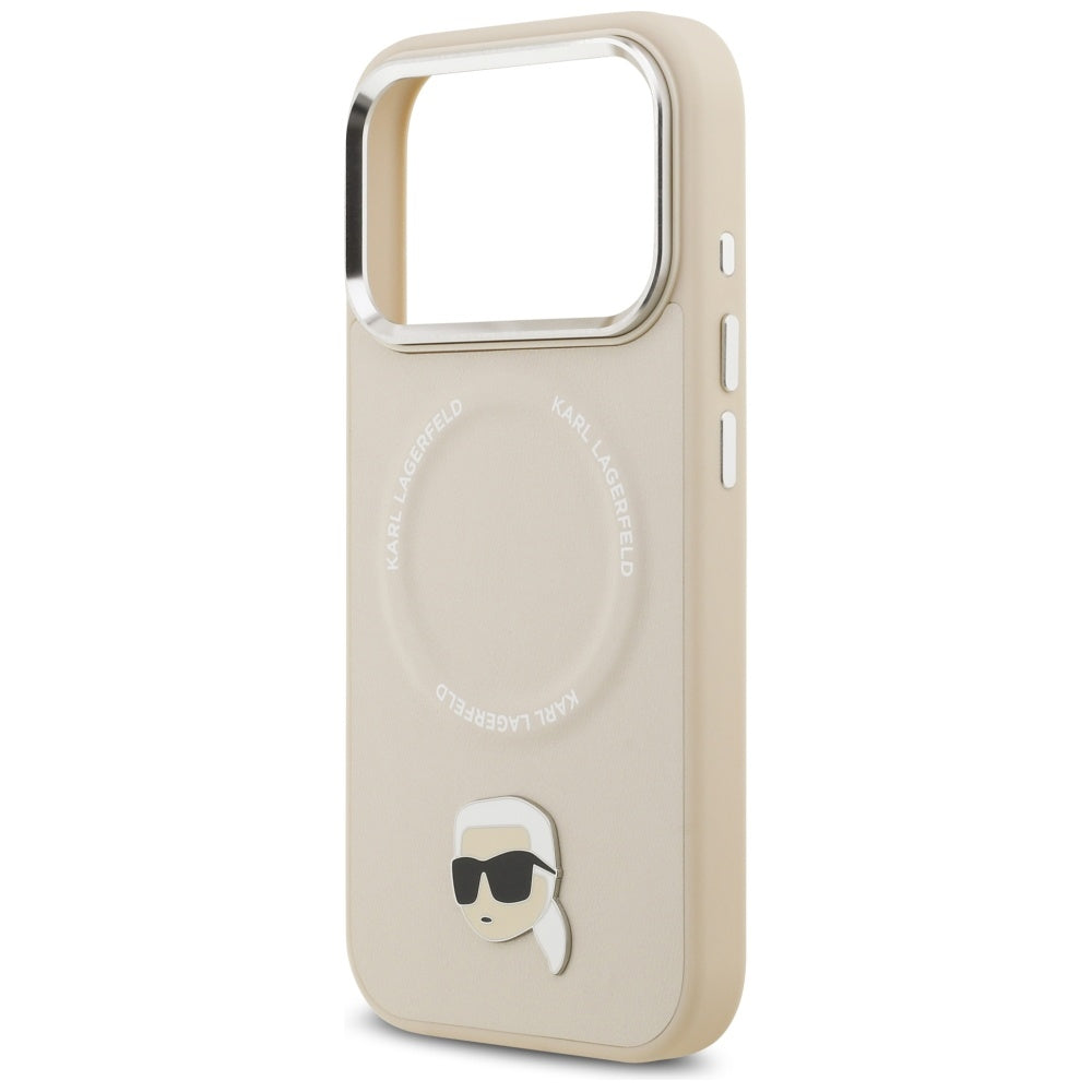 Funda MagSafe para Apple iPhone 17 Pro Max, Karl Lagerfeld, Karl Pin, Beige