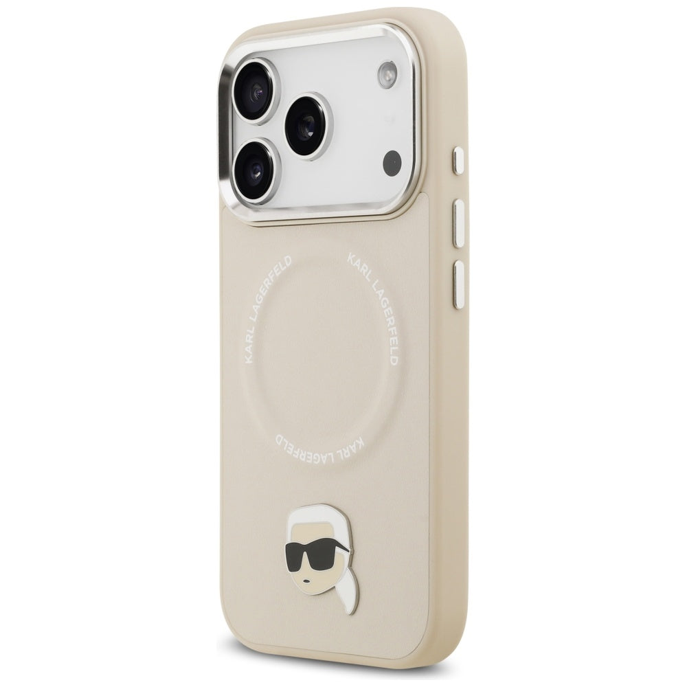 Funda MagSafe para Apple iPhone 17 Pro Max, Karl Lagerfeld, Karl Pin, Beige