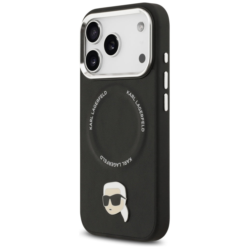 Funda MagSafe para Apple iPhone 17 Pro Max, Karl Lagerfeld, Karl Pin, Negra